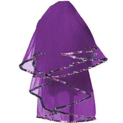 YINGJIABride Muddy Camo and Tulle Bridal Veils Wedding Cosplay Veil with Comb(Purple)