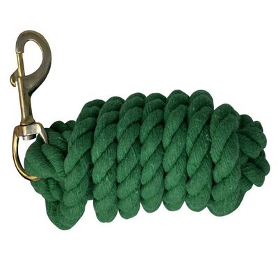 10' Cotton Lead Rope w/Brass Thumb Bolt Snap (Hunter Green)
