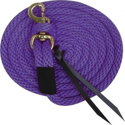 5/8" x 10' Poly Lead w/Removable Brass Snap & Leather Ends (Purple)