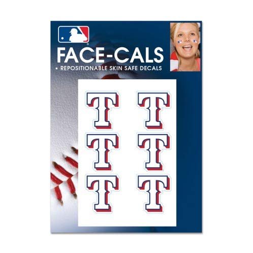 MLB Texas Rangers Face Tattoos, Team Colors, One Size