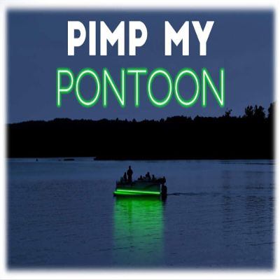 Green Blob Outdoors Pimp My Pontoon Neon Green for 18-29ft Models Under Deck Glow Boat Lighting Kit w Bonus Neon Red & Green Navigation Strips, Under Deck (Neon Green, 25)