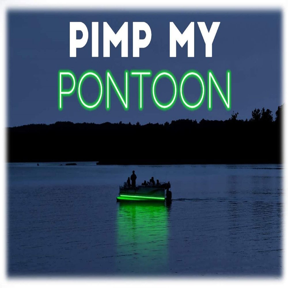 Green Blob Outdoors Pimp My Pontoon Neon Green for 18-29ft Models Under Deck Glow Boat Lighting Kit w Bonus Neon Red & Green Navigation Strips, Under Deck (Neon Green, 25)