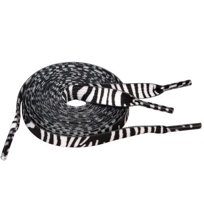 5Chaos Zebra Striped Shoelaces, Animal Printed Patterned Shoe Laces for Women Girls Kids Men, Fun Design Shoestring with Aglets 1 Pair (39" (100CM))