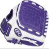 Rawlings Fastpitch Series Softball Glove, 11.5 inch, Basket Web, Right Hand Throw, Purple/White (MODFP115PURW-6/0) view 3