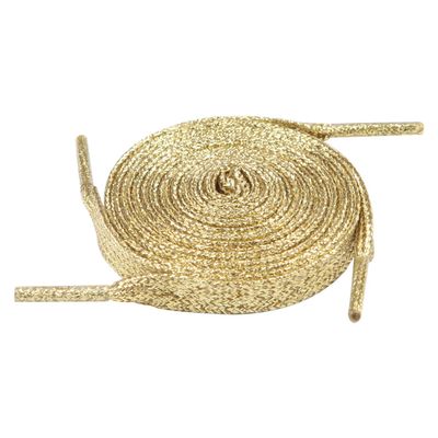 5Chaos Glitter Metallic Sparkle Shoelaces, Sparkly Shiny Shoe Laces for Women Kids Girls Men, Fun Funky Shoestring with Aglets 1Pair (47" (120CM), Metallic Gold)