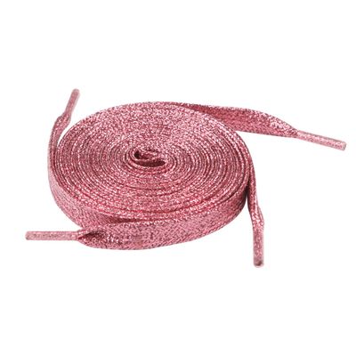 5Chaos Glitter Metallic Sparkle Shoelaces, Sparkly Shiny Shoe Laces for Women Kids Girls Men, Fun Funky Shoestring with Aglets 1Pair (39" (100CM), Metallic Pink)