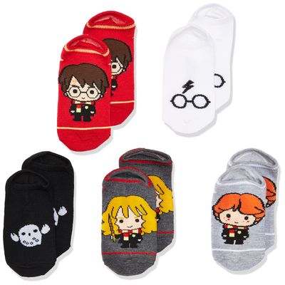 Harry Potter Unisex Kids 5 Pack No Show Socks