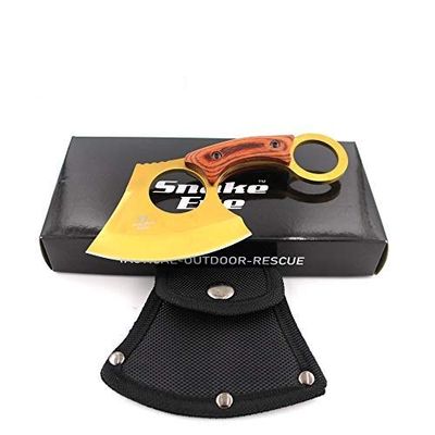 Snake Eye Tactical Heavy Duty Fixed Blade Skinner Style Hunting Knife W/Nylon Sheath (Gold)
