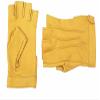 LEATHER LH HANDS, Women Unlined Genuine Sheep Leather Fingerless Driving Cycling Biking Gloves Yellow, Small view 3