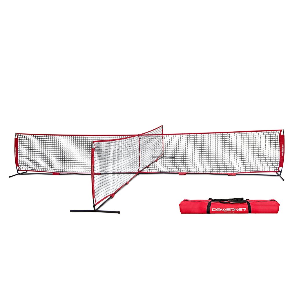 PowerNet 4 Way Net, Portable Indoor & Outdoor Tennis & Soccer Trainer, Training Equipment for Adults and Kids, Goals for Backyard, Park or Beach (18 FT)