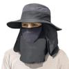 IYEBRAO Mens Outdoor Sun Hat with Face Neck Flap UV Protection for Fishing Hiking Garden (Dark Gray) view 1