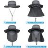 IYEBRAO Mens Outdoor Sun Hat with Face Neck Flap UV Protection for Fishing Hiking Garden (Dark Gray) view 2