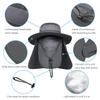 IYEBRAO Mens Outdoor Sun Hat with Face Neck Flap UV Protection for Fishing Hiking Garden (Dark Gray) view 4