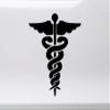 Minglewood Trading White - Caduceus Symbol Vinyl Decal - Medical Logo Medicine ER Nurse EMT - Die Cut Sticker - 16w x 20h inches view 2