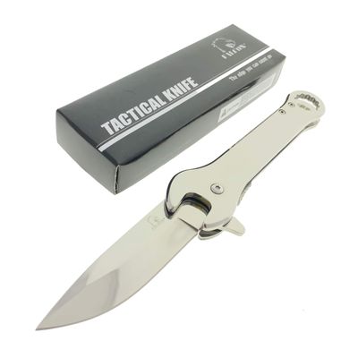 Falcon 12mm Wrench Folding Pocket Knife Multi-Function EDC Utility Tool with 440 Stainless Steel Blade & Belt Clip Camping, Fishing & Workshop Use (Chrome)