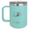 LaserGram 15oz Vacuum Insulated Coffee Mug, Military Helicopter 1, Personalized Engraving Included (Teal) view 1