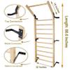 FC FUNCHEER Swedish Ladder,Gymnastics Stall Bar, Wall Mounted Pull Up Bar- Solid Wood With11 Strategic Rods-86.6 Inches Height, 32 Inches Width, Indoor Gym Workout Yoga view 2