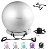 NEUMEE Yoga Ball Chair with 65cm Exercise Ball & 2 Resistance Bands, Stability Base for Home Office, Yoga, Pilates & Fitness, Balance Ball for Posture, Core Strength & Low Impact Workouts (Grey) view 1
