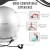 NEUMEE Yoga Ball Chair with 65cm Exercise Ball & 2 Resistance Bands, Stability Base for Home Office, Yoga, Pilates & Fitness, Balance Ball for Posture, Core Strength & Low Impact Workouts (Grey) view 2