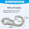 Outmate Marine Grade 316 Stainless Steel Carabiners -2.76 inch Heavy Duty, Durable & Rust-Free Clips for Gym, Swing, Dog Leashes, Hammocks, Keychains, and More(316 M7,Pack of 6) view 3