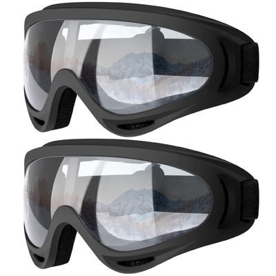 COOLOO Ski Goggles, 2 Pack Snow Goggles Snowboard Goggles for Men Women Kids - UV Protection Foam Anti-Scratch Dustproof