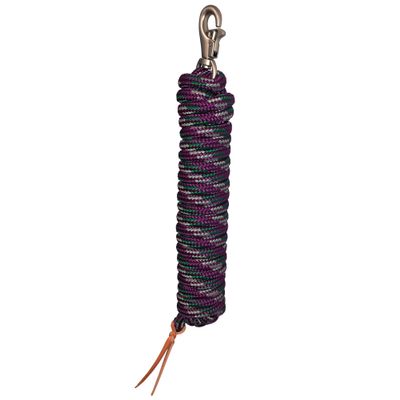 Kensington Clinician Equine Training Lead/Lunge Rope  25ft Heavy Duty Braided Horse Lead with Swivel Bull Snap | Color: Purple w/Lt Blue & Black