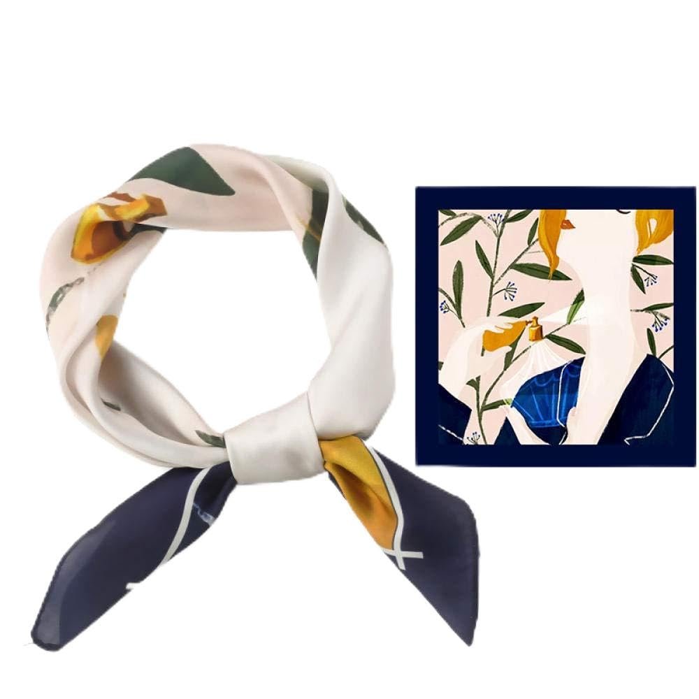 Digital Printed Scarves, 21 "Ladies Multifunctional Scarves, Dark Blue Silk Scarves-Cardamom Youth