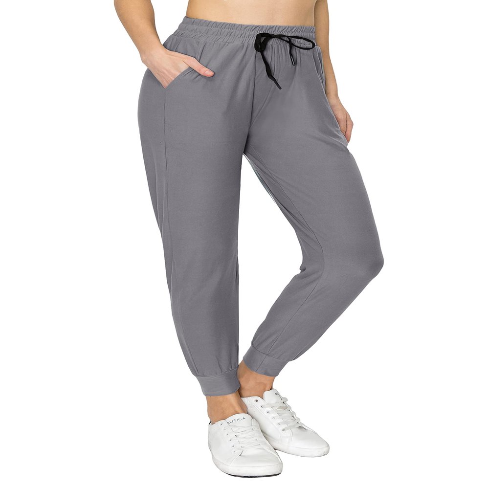 ALWAYS Super Soft, Stretchy Drawstring Women's Joggers with Pockets - Tapered Cuff Casual Joggers for Women, Ideal for Daily Wear Charcoal 2 US L (Tag 1XL/2XL)
