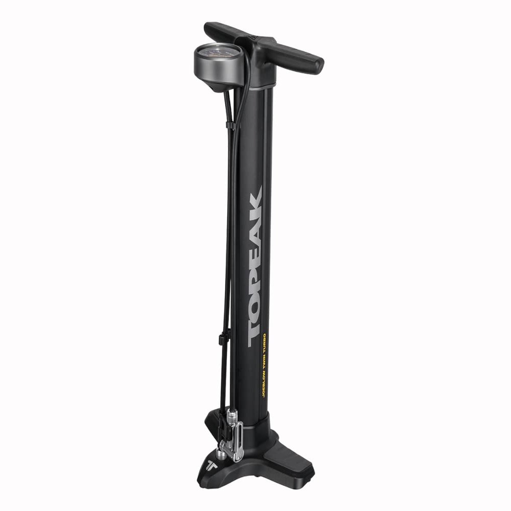 TOPEAK Unisex_Adult Joe Blow Twin Turbo Foot Pump, Black, One Size