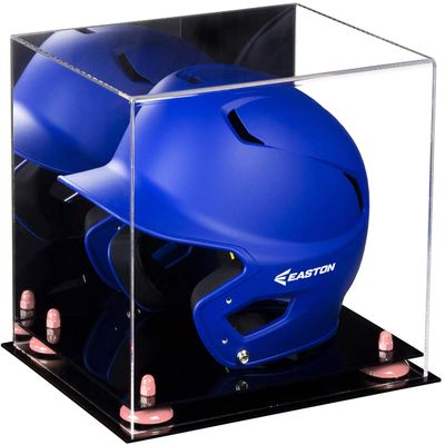Acrylic Display Case for Baseball Batting Helmet Premium Baseball Display Case with Black Base and Polished Edges Durable Display Cases for Collectibles .Dim:12.25" L x 10" W x 10.5" H (V22)