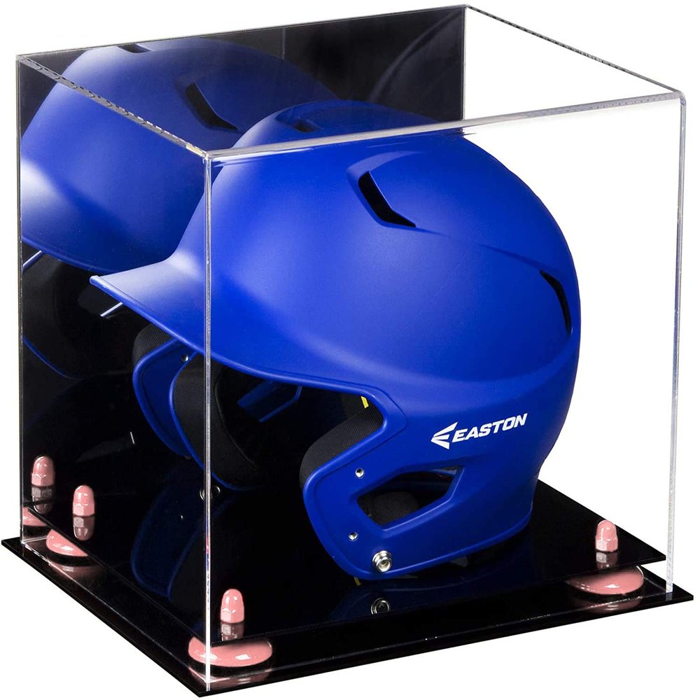 Acrylic Display Case for Baseball Batting Helmet Premium Baseball Display Case with Black Base and Polished Edges Durable Display Cases for Collectibles .Dim:12.25" L x 10" W x 10.5" H (V22)