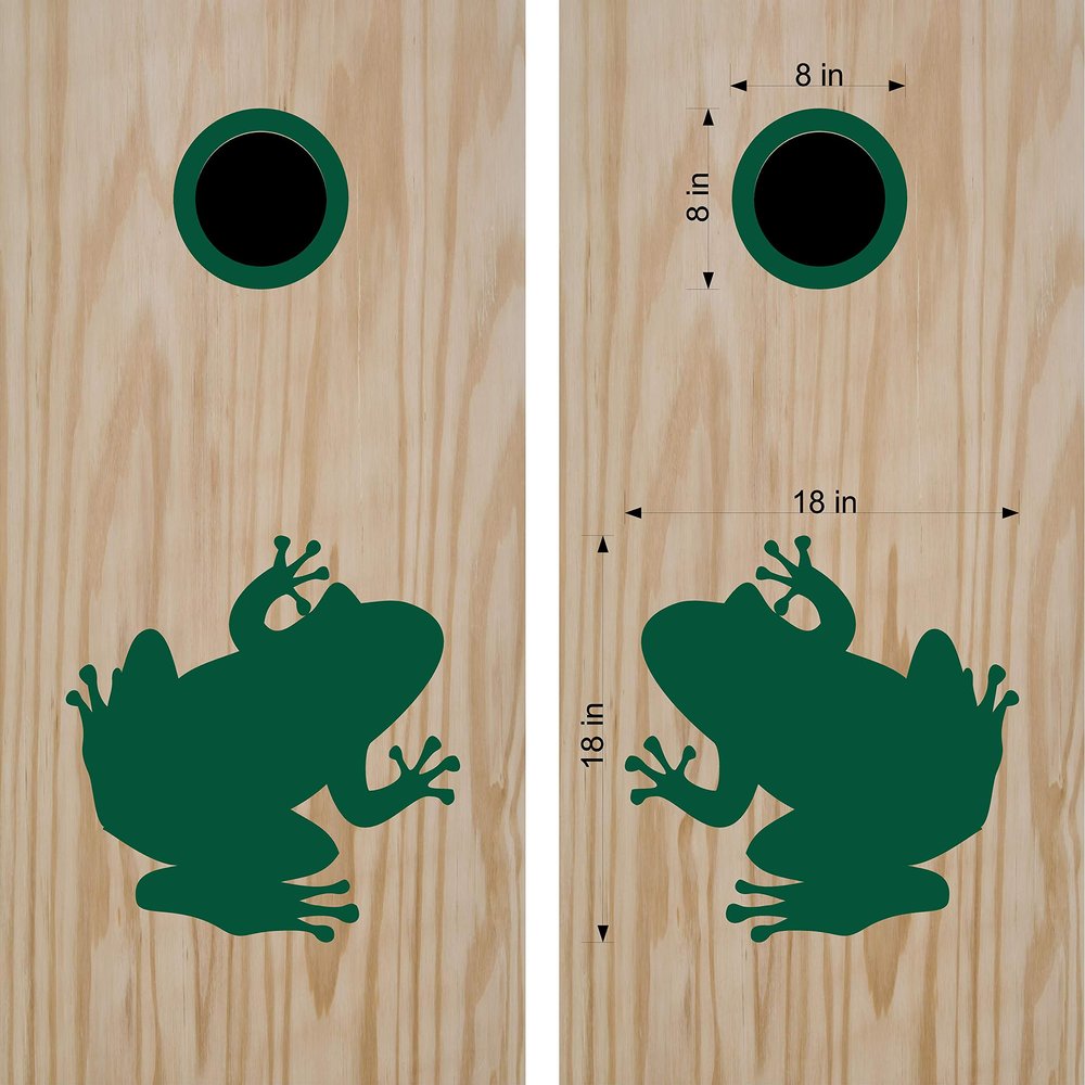 Cornhole Board Decals Frog Toad Stickers Bean Bag Toss Tailgating Games Set