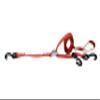 1 Inch x 6 Ft 3 Point Cam Buckle Tie Down, S Hook On Fixed End, Adjustable Strap Has A Sliding S Hook (Red) view 1
