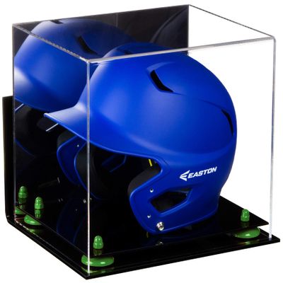 Acrylic Display Case for Baseball Batting Helmet Premium Baseball Display Case with Black Base and Polished Edges Durable Display Cases for Collectibles .Dim:12.25" L x 10" W x 10.5" H (V22)