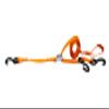 1 Inch x 6 Ft 3 Point Cam Buckle Tie Down, S Hook On Fixed End, Adjustable Strap Has A Sliding S Hook (Orange) view 1