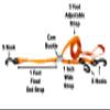 1 Inch x 6 Ft 3 Point Cam Buckle Tie Down, S Hook On Fixed End, Adjustable Strap Has A Sliding S Hook (Orange) view 2