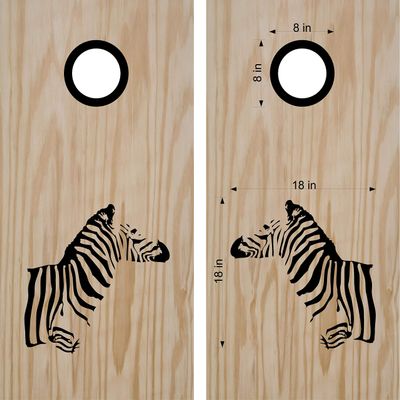 Cornhole Board Decals Safari Zebra Stickers Bean Bag Toss Tailgating Games Set
