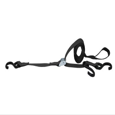 1 Inch x 6 Ft 3 Point Cam Buckle Tie Down, S Hook On Fixed End, Adjustable Strap Has A Sliding S Hook (Black)
