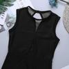 Choomomo Kids Girls Mesh Splice Sleeveless Ballet Dance Leotard Gymnastic Exercise Sports Running Jumpsuit Black 4-5 view 3