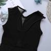 Choomomo Kids Girls Mesh Splice Sleeveless Ballet Dance Leotard Gymnastic Exercise Sports Running Jumpsuit Black 4-5 view 4