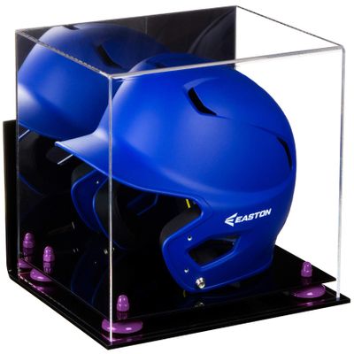 Acrylic Display Case for Baseball Batting Helmet Premium Baseball Display Case with Black Base and Polished Edges Durable Display Cases for Collectibles .Dim:12.25" L x 10" W x 10.5" H (V22)