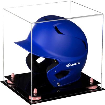 Acrylic Display Case for Baseball Batting Helmet Premium Baseball Display Case with Black Base and Polished Edges Durable Display Cases for Collectibles .Dim:12.25" L x 10" W x 10.5" H (V22)