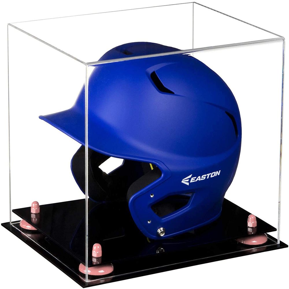 Acrylic Display Case for Baseball Batting Helmet Premium Baseball Display Case with Black Base and Polished Edges Durable Display Cases for Collectibles .Dim:12.25" L x 10" W x 10.5" H (V22)