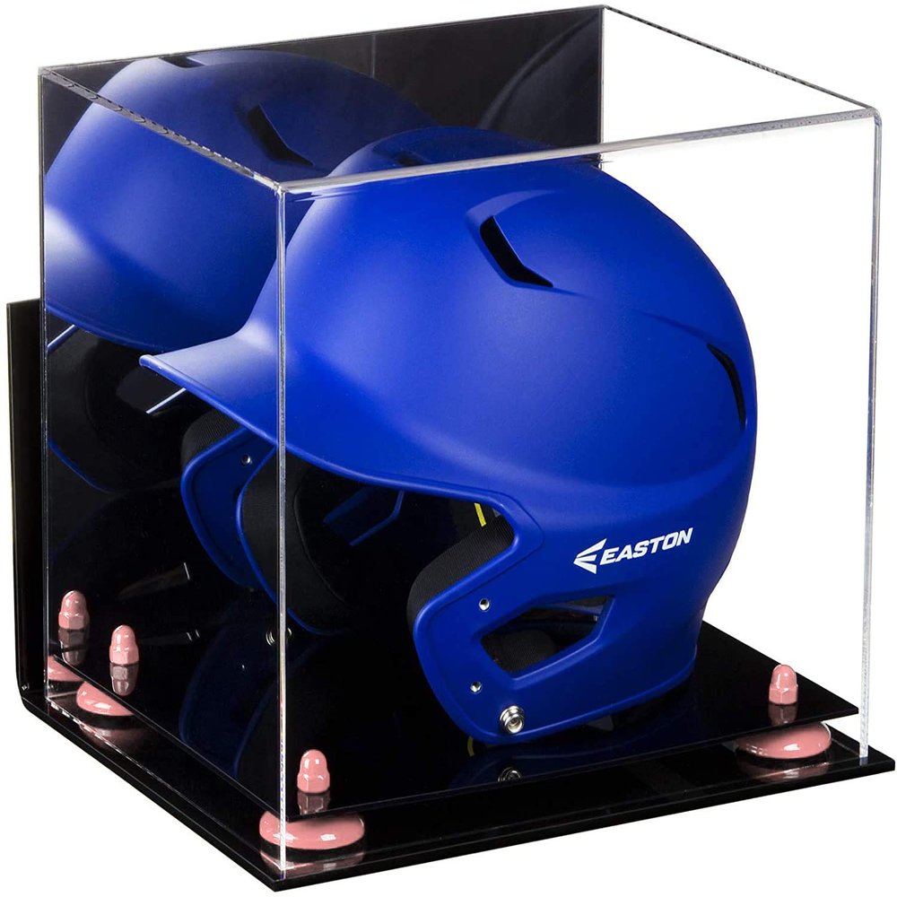 Acrylic Display Case for Baseball Batting Helmet Premium Baseball Display Case with Black Base and Polished Edges Durable Display Cases for Collectibles .Dim:12.25" L x 10" W x 10.5" H (V22)