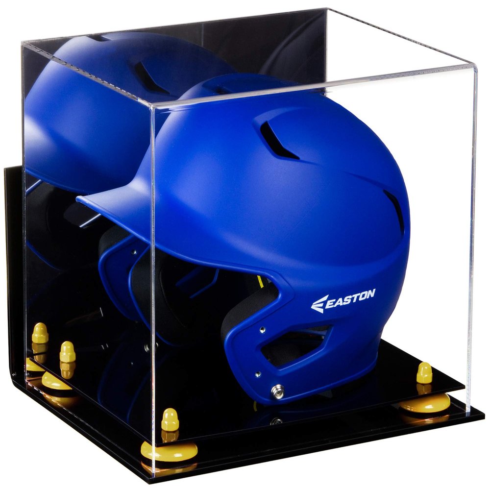 Acrylic Display Case for Baseball Batting Helmet Premium Baseball Display Case with Black Base and Polished Edges Durable Display Cases for Collectibles .Dim:12.25" L x 10" W x 10.5" H(V22)