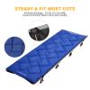 KingCamp Cot Mattress, Portable Lightweight Camping Sleeping Mat Soft Comfortable Non-Slip Cot Pad for Camp Cot, RV Bunk & Twin Beds (80" x 30" x 1.2", Navy) view 3
