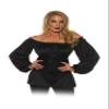 Underwraps Woman's Costume Renaissance Shirt with Attached Cincher Black view 1