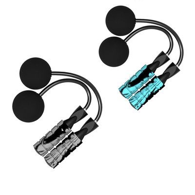 2Sets Ropeless Jump Rope Weighted,Adjustable Cordless Rope Skipping Wireless Jumping Rope for Indoor/Outdoor Fitness Boxing Training WOD MMA (Blue+Grey)
