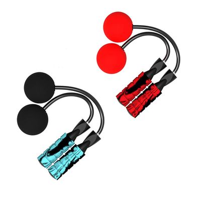 2Sets Ropeless Jump Rope Weighted,Adjustable Cordless Rope Skipping Wireless Jumping Rope for Indoor/Outdoor Fitness Boxing Training WOD MMA (Red+Blue)