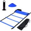 Speed Train Kit, and Spped Training Ladder 19Ft Flat Ladder + 10pcs Disc Cones Health Ideal Fitness Exercise Drill Equipment(Blue) Athletics Supplies Speed Ladder Ladder Set view 1